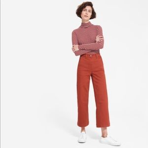 Everlane red cropped wide leg pants
